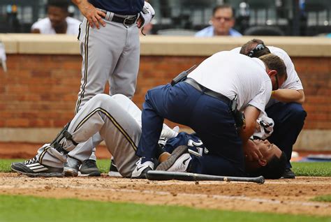 baseball player hit in head by pitch