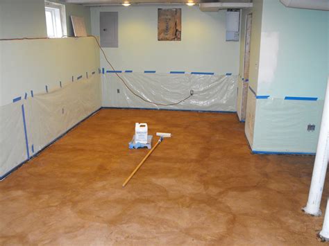 basement cement painting floors