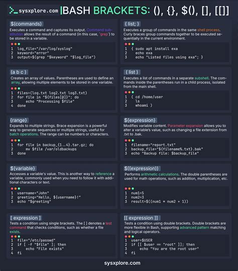 Bash Brackets Examples