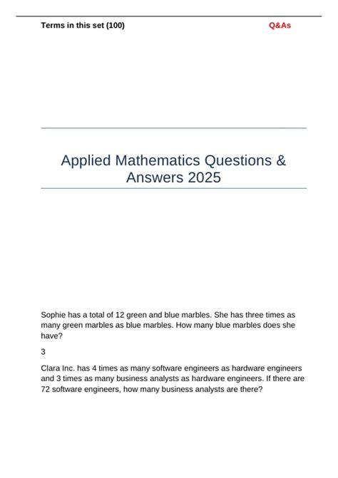 basic applied mathematics questions and answers pdf term