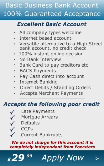 basic bank accounts guaranteed acceptance
