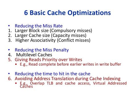 basic cache optimization techniques