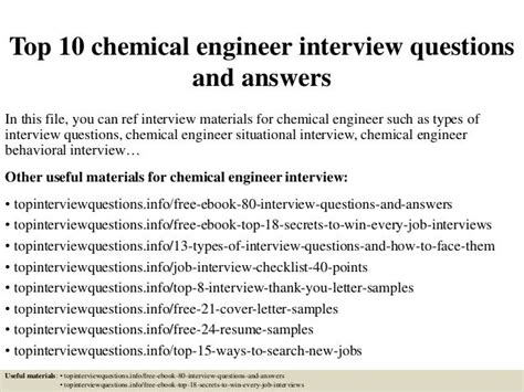 basic chemical engineering interview questions
