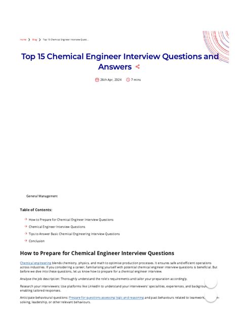 basic chemical engineering interview questions pdf