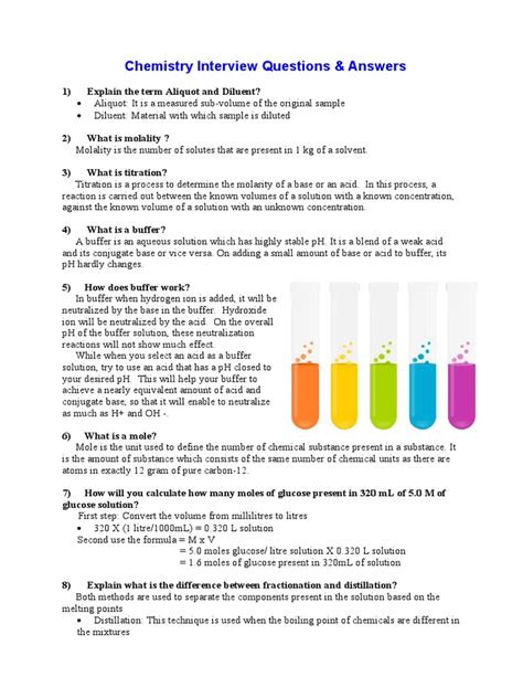 basic chemistry interview questions pdf
