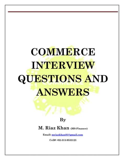 basic commerce interview questions