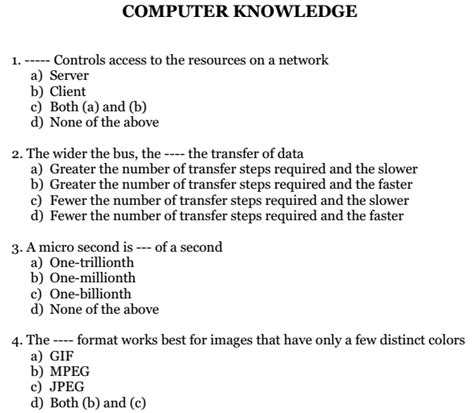 basic computer aptitude test questions and answers pdf