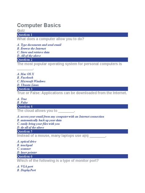 basic computer concepts quiz