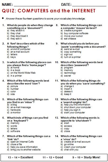 basic computer literacy questions and answers pdf