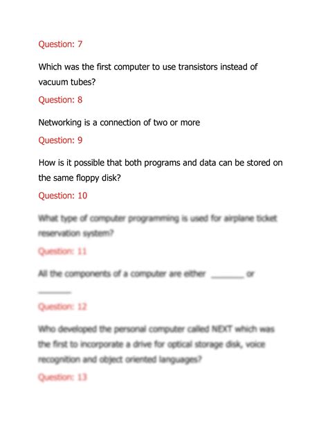 basic computer literacy test questions and answers pdf