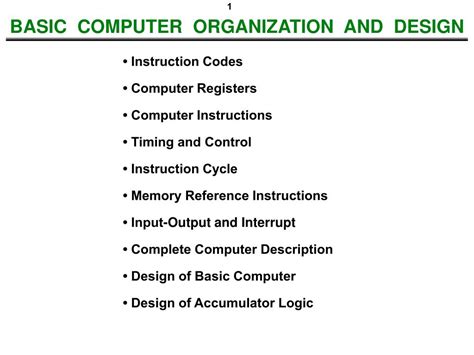 Famous Basic Computer Organisation And Design Ideas