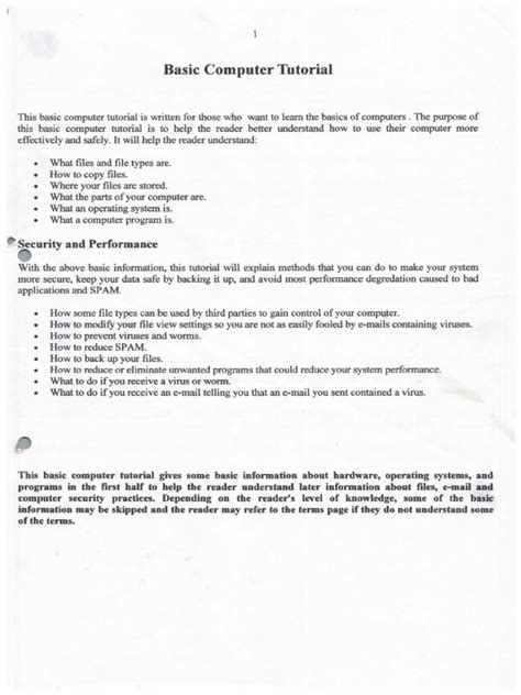 basic computer tutorial pdf