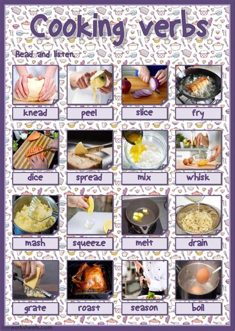 basic cooking terms worksheet pdf