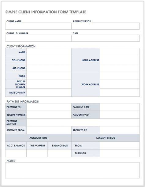 basic customer information form template