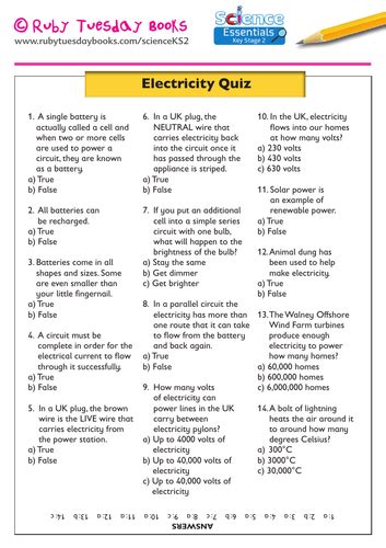 Basic Electricity Quiz