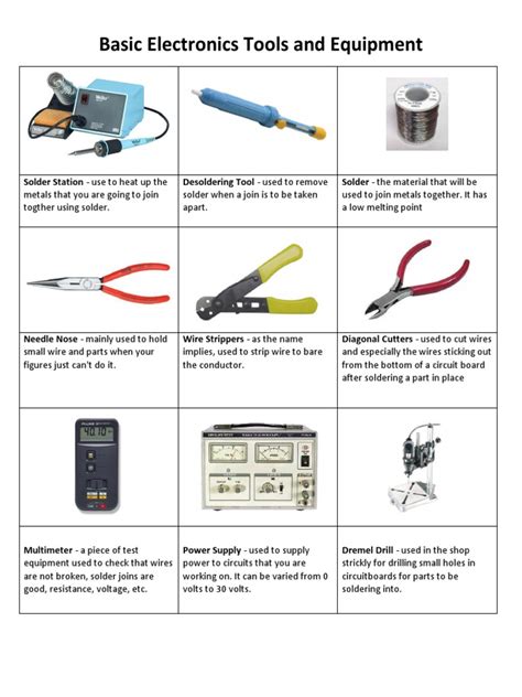 basic electronic tools and their functions