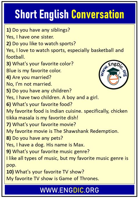 basic english conversation examples