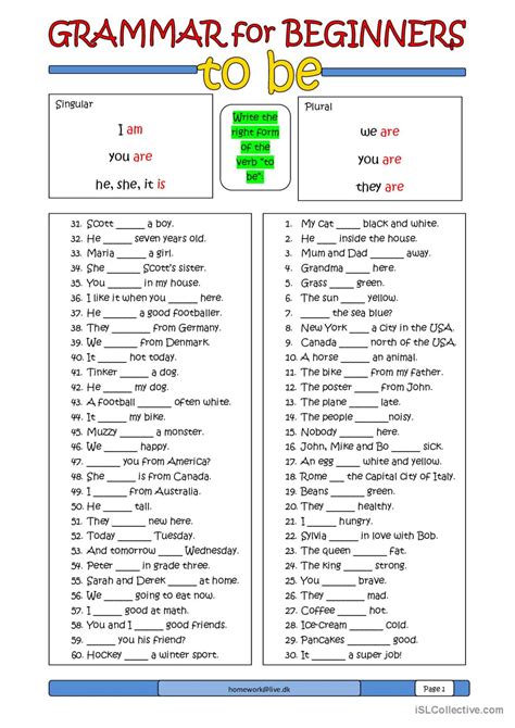 basic english exercises for beginners