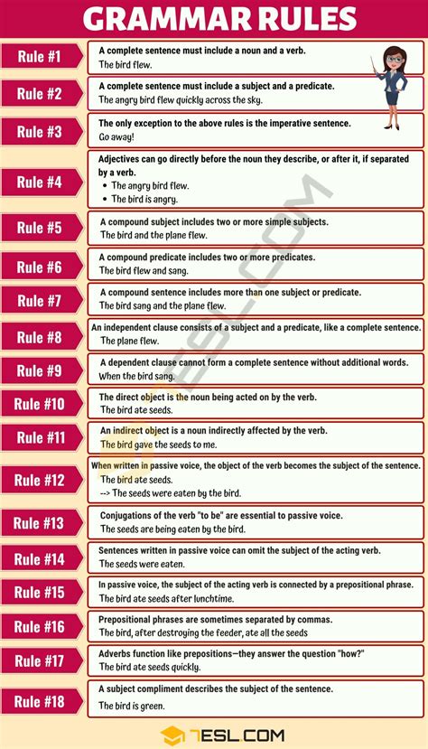 basic english grammar rules with examples