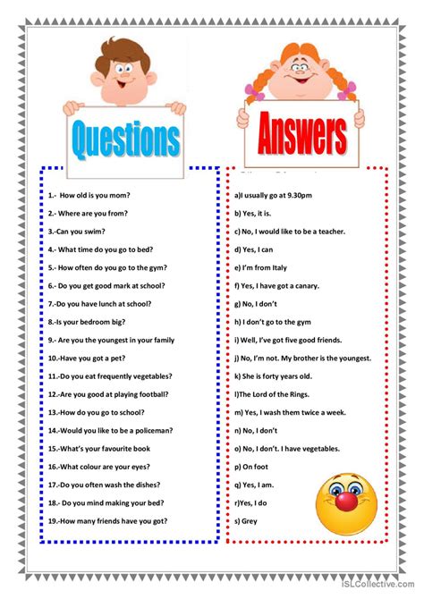 basic english questions and answers pdf