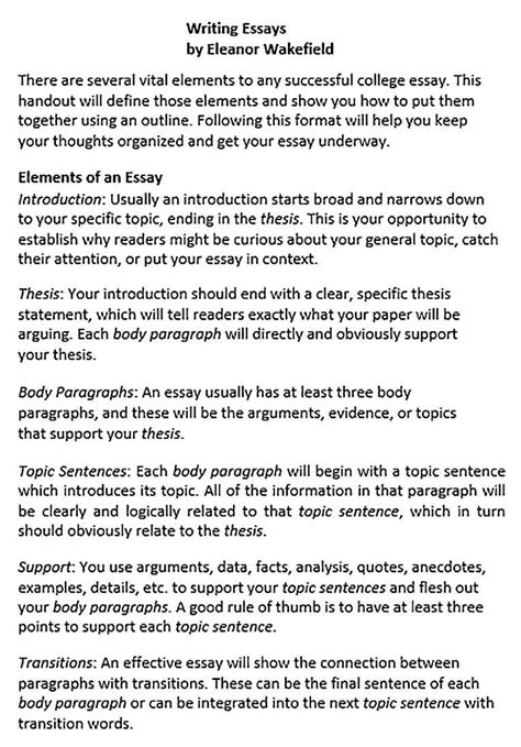 basic essay format example