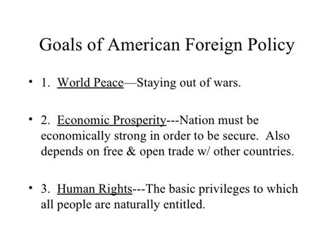 basic goal of american foreign policy