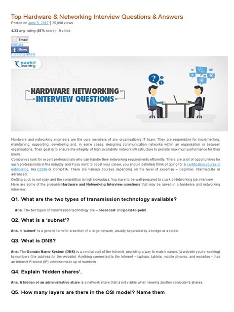 Basic Hardware And Networking Interview Questions With Answers Pdf