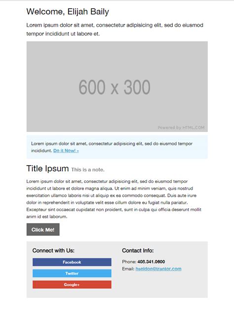 basic html email template code