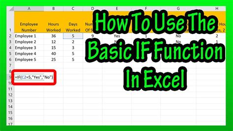 basic if function excel