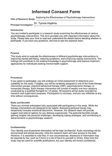 basic informed consent form template