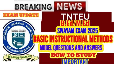 basic instructional methods swayam mock test
