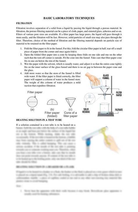 Basic Laboratory Techniques Questions Answers