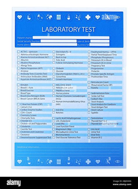 basic laboratory test list