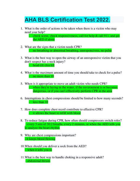 Basic Life Support Certification Quizlet