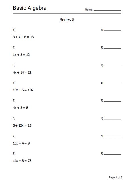 Basic Math Science Worksheet