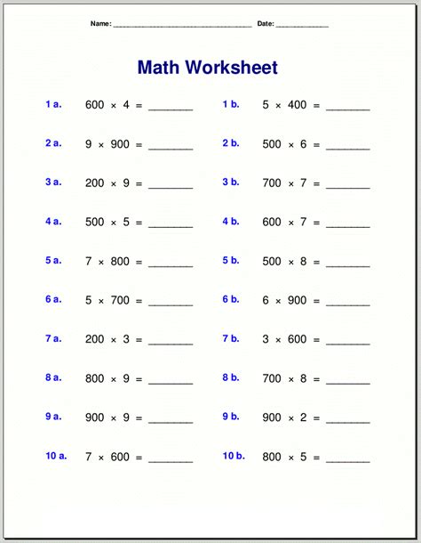 basic maths for class 4