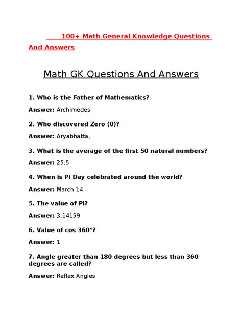 basic numeracy questions and answers pdf