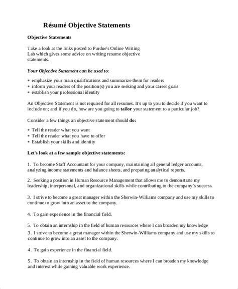 basic objective statement for resume