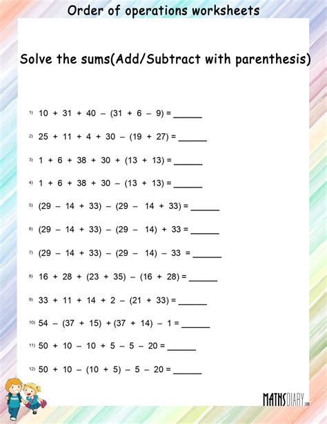 Basic Operations Math Worksheet