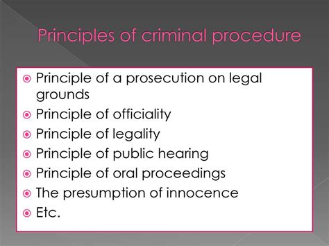 basic principles of criminal procedure