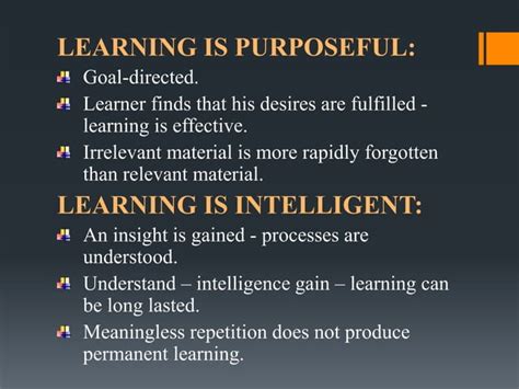 basic principles of learning and their implications