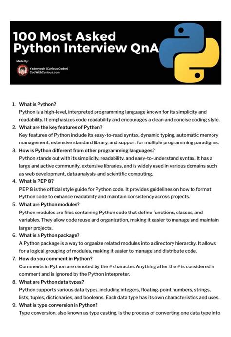 basic questions asked in python interview