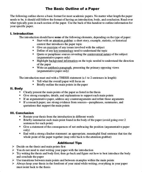basic research outline example