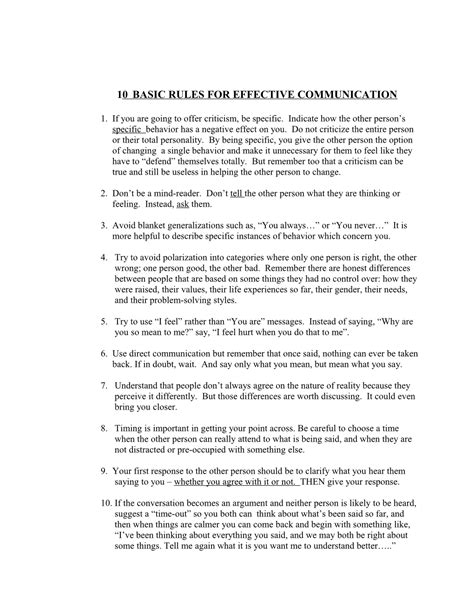 basic rules for effective communication