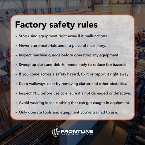 Basic Safety Rules In Factory