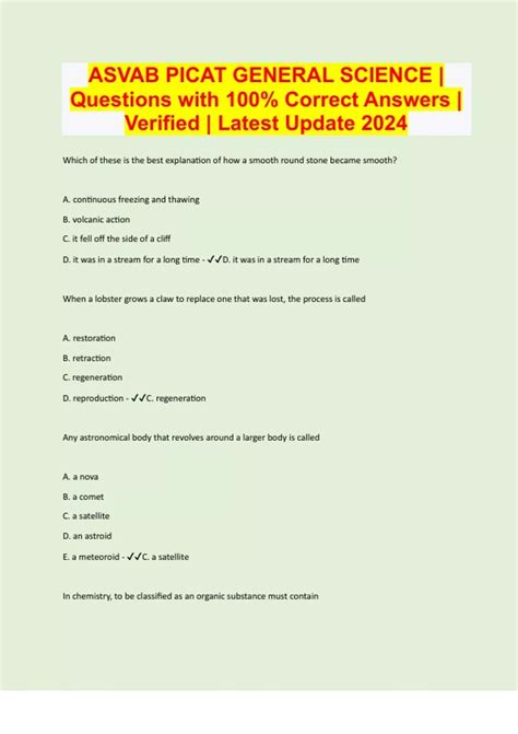 Basic Science Picat Questions