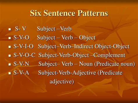 basic sentence pattern ppt