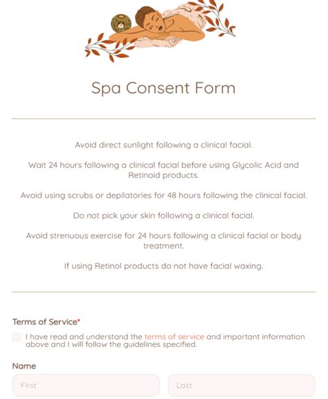 basic spa consent form template