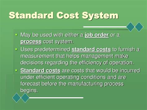 Basic Standard Cost System