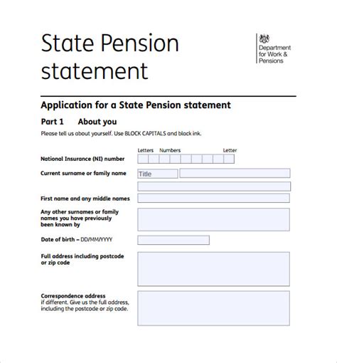 basic state pension claim form